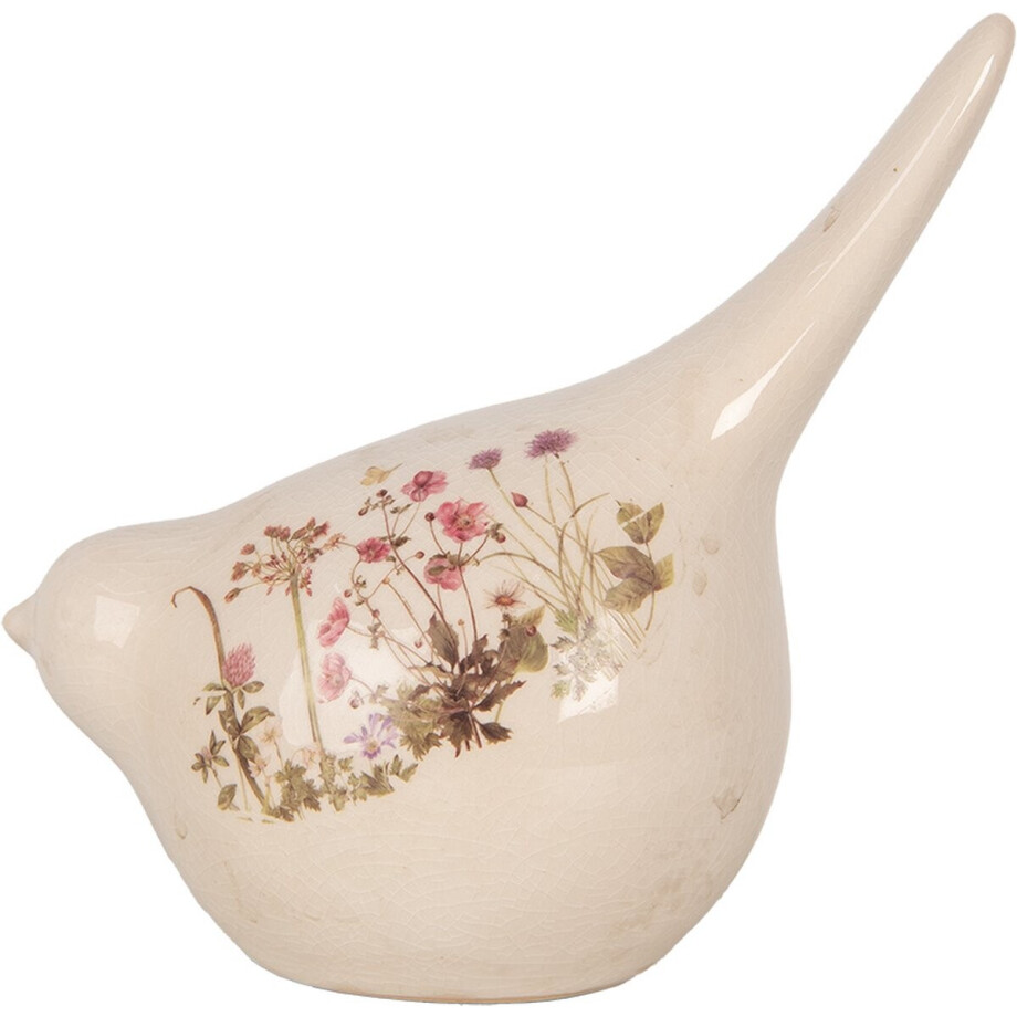 Clayre & Eef Decoratie Beeld Vogel 17x11x18 cm Beige Keramiek Clayre & Eef Decoratie Beeld Vogel 17x11x18 cm Beige Keramiek afbeelding 1