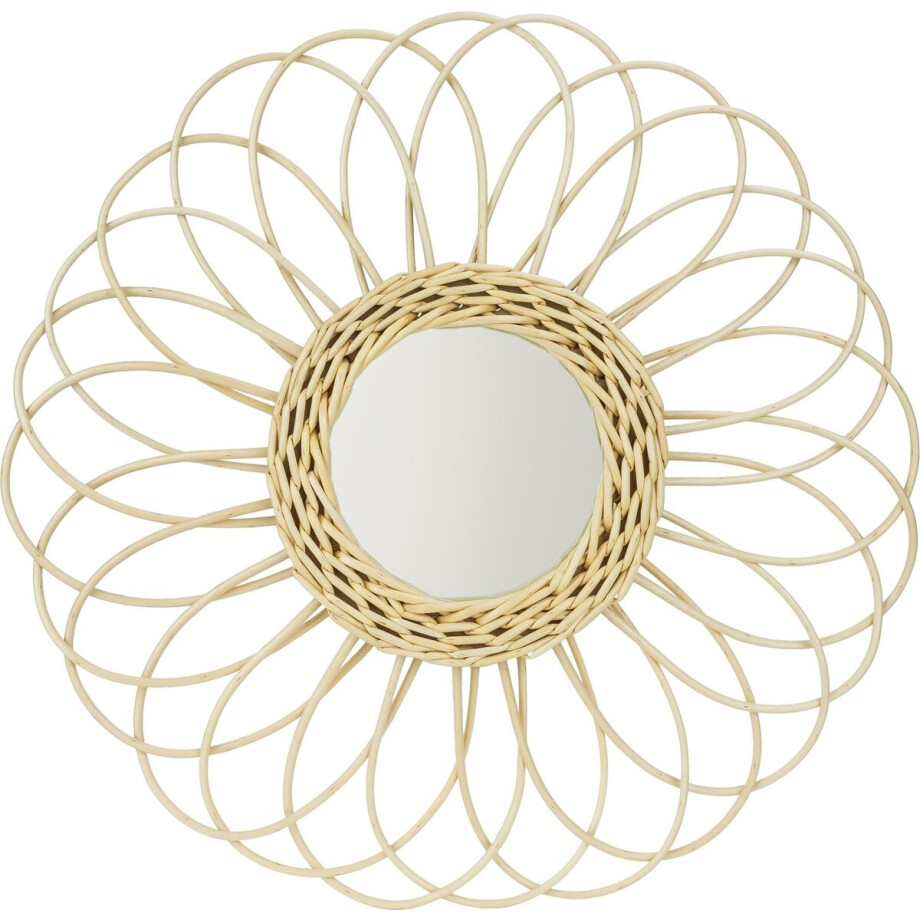 QUVIO Rotan spiegel - Spiegel - Wandspiegel - Ronde spiegel - Bohemian spiegel - Diameter 39,5 cm QUVIO Rotan spiegel - Spiegel - Wandspiegel - Ronde spiegel - Bohemian spiegel - Diameter 39,5 cm afbeelding 1