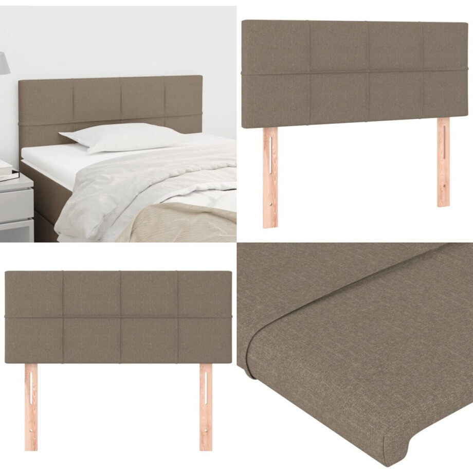 vidaXL Hoofdbord 80x5x78/88 cm stof taupe - Hoofdbord - Hoofdborden - Hoofdeinde - Houten Hoofdbord vidaXL Hoofdbord 80x5x78/88 cm stof taupe - Hoofdbord - Hoofdborden - Hoofdeinde - Houten Hoofdbord afbeelding 1