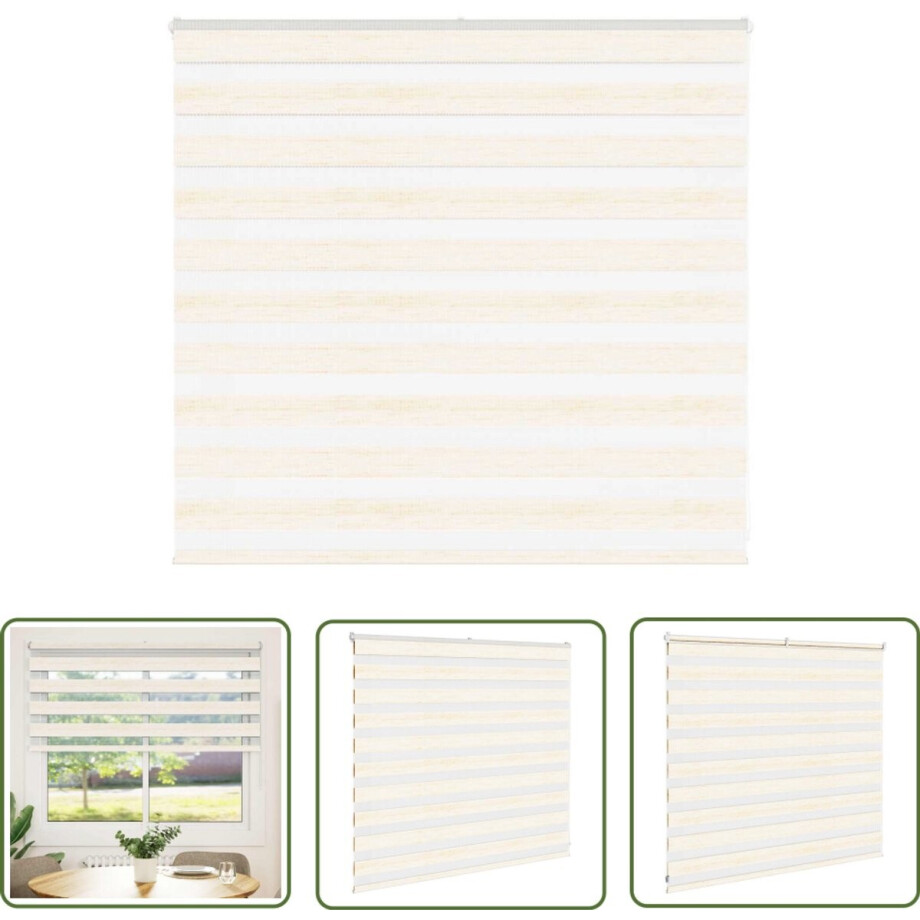 vidaXL Zebra rolgordijn - 155x100 cm - Marmer beige Zebra Rolgordijn - Zonwering - Privacy - Rolluiken - Raamdecoratie afbeelding 1