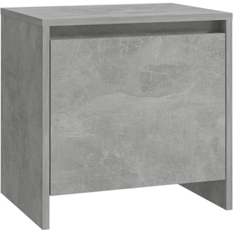 vidaXL - Nachtkastje - 45x34x44,5 - cm - bewerkt - hout - betongrijs vidaXL - Nachtkastje - 45x34x44,5 - cm - bewerkt - hout - betongrijs afbeelding 1