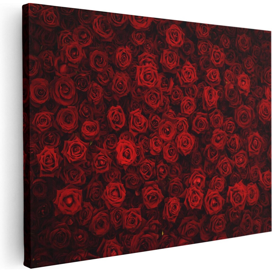 Artaza Canvas Schilderij Rode Rozen Achtergrond - 80x60 - Foto Op Canvas - Canvas Print Artaza Canvas Schilderij Rode Rozen Achtergrond - 80x60 - Foto Op Canvas - Canvas Print afbeelding 1