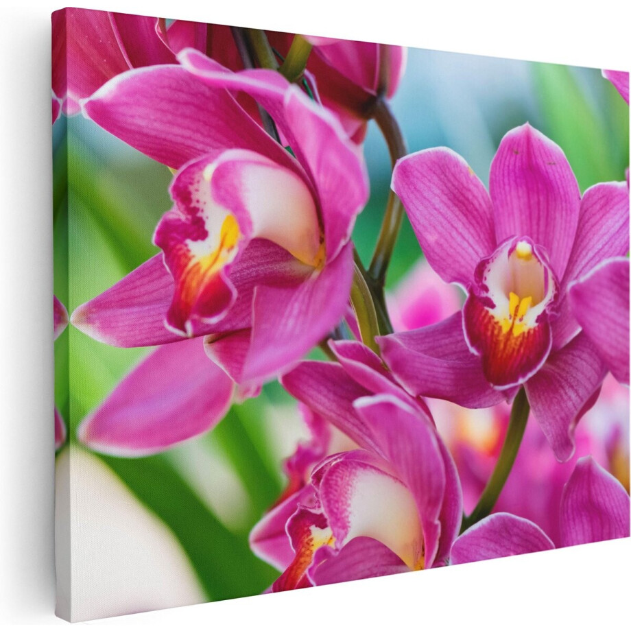 Artaza Canvas Schilderij Orchidee - 80x60 cm - Wanddecoratie Bloemen - Muurdecoratie Bloem - Schilderijen Op Canvas afbeelding 1