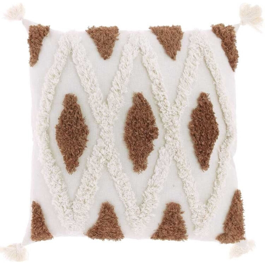 Unique Living - Alys kussen - 45x45cm - kokosnoot Unique Living - Alys kussen - 45x45cm - kokosnoot afbeelding 1