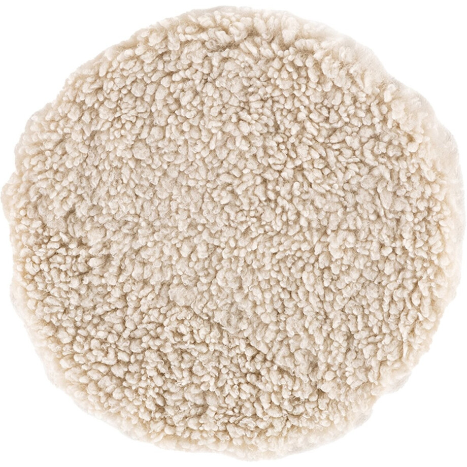 Nest living Malia Vachtje Wit - Rond - Teddystof - Voor Binnen - Stoelkussen - Schapenvacht - Ø 34 cm afbeelding 1