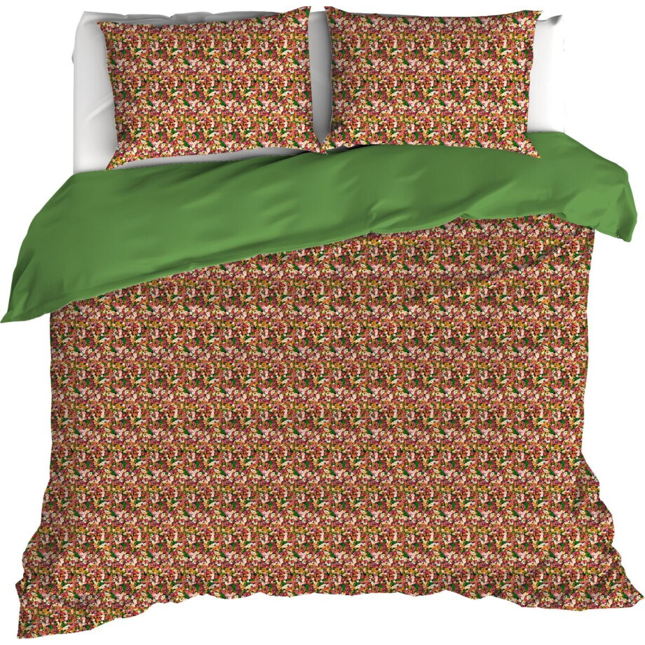 De Witte Lietaer Dekbedovertrek Flowerpower, Green Bee - 200 x 200/220 - Katoen Percal De Witte Lietaer Dekbedovertrek Flowerpower, Green Bee - 200 x 200/220 - Katoen Percal afbeelding 1
