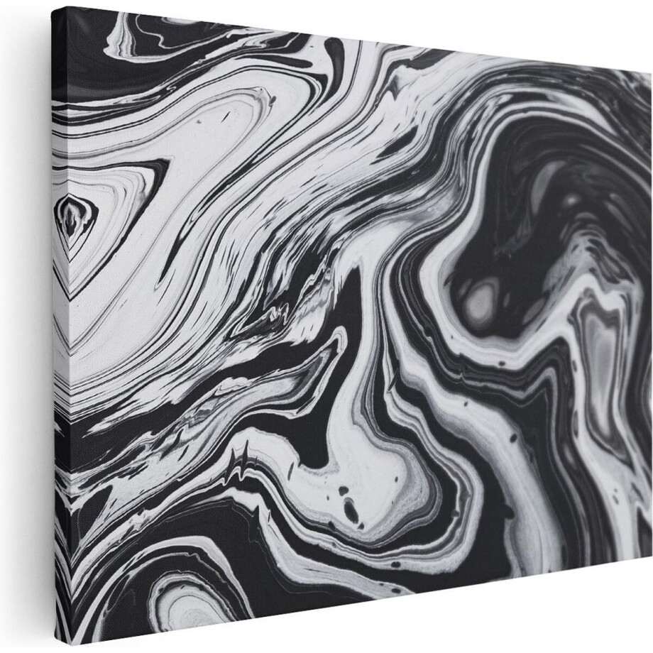 Artaza Canvas Schilderij Abstracte Kunst - Zwart met Wit - 40x30 - Klein - Foto Op Canvas - Canvas Print Artaza Canvas Schilderij Abstracte Kunst - Zwart met Wit - 40x30 - Klein - Foto Op Canvas - Canvas Print afbeelding 1