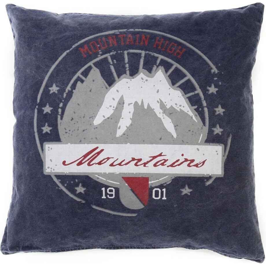 Dutch Decor DEVITO - Sierkussen 70x70 cm - 100% katoen - donkerblauw - Inclusief binnenkussen afbeelding 1