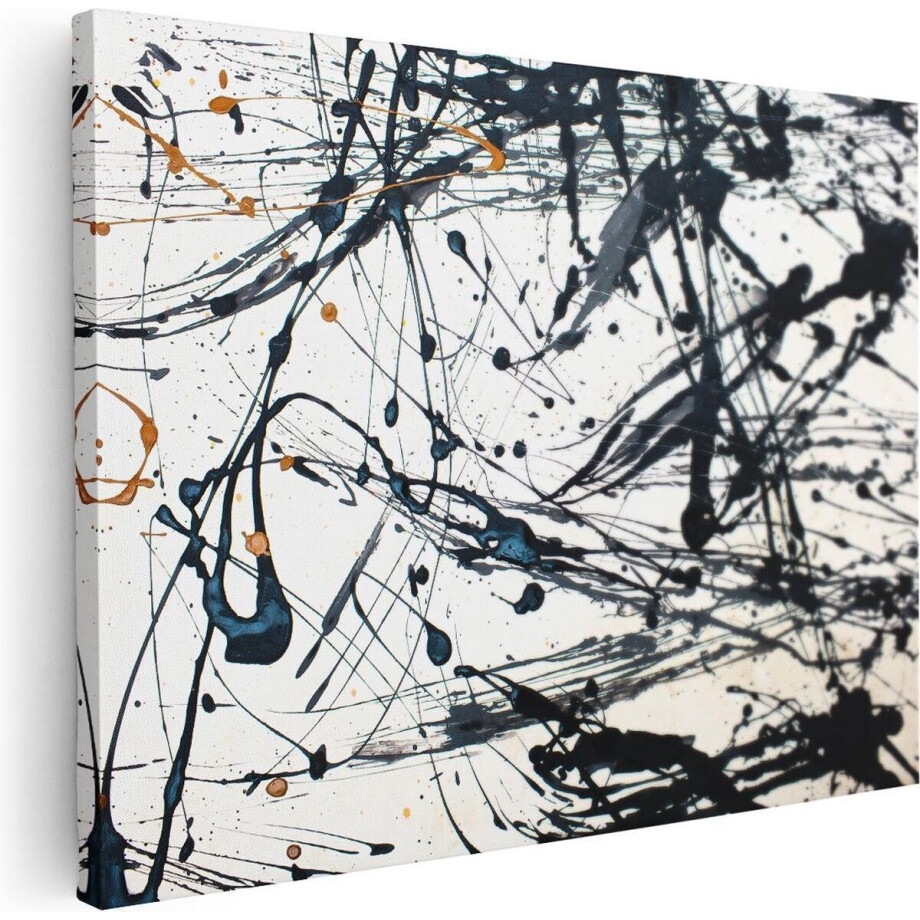 Artaza Canvas Schilderij Abstracte Kunst van Zwarte Verf - 40x30 - Klein - Foto Op Canvas - Canvas Print Artaza Canvas Schilderij Abstracte Kunst van Zwarte Verf - 40x30 - Klein - Foto Op Canvas - Canvas Print afbeelding 1