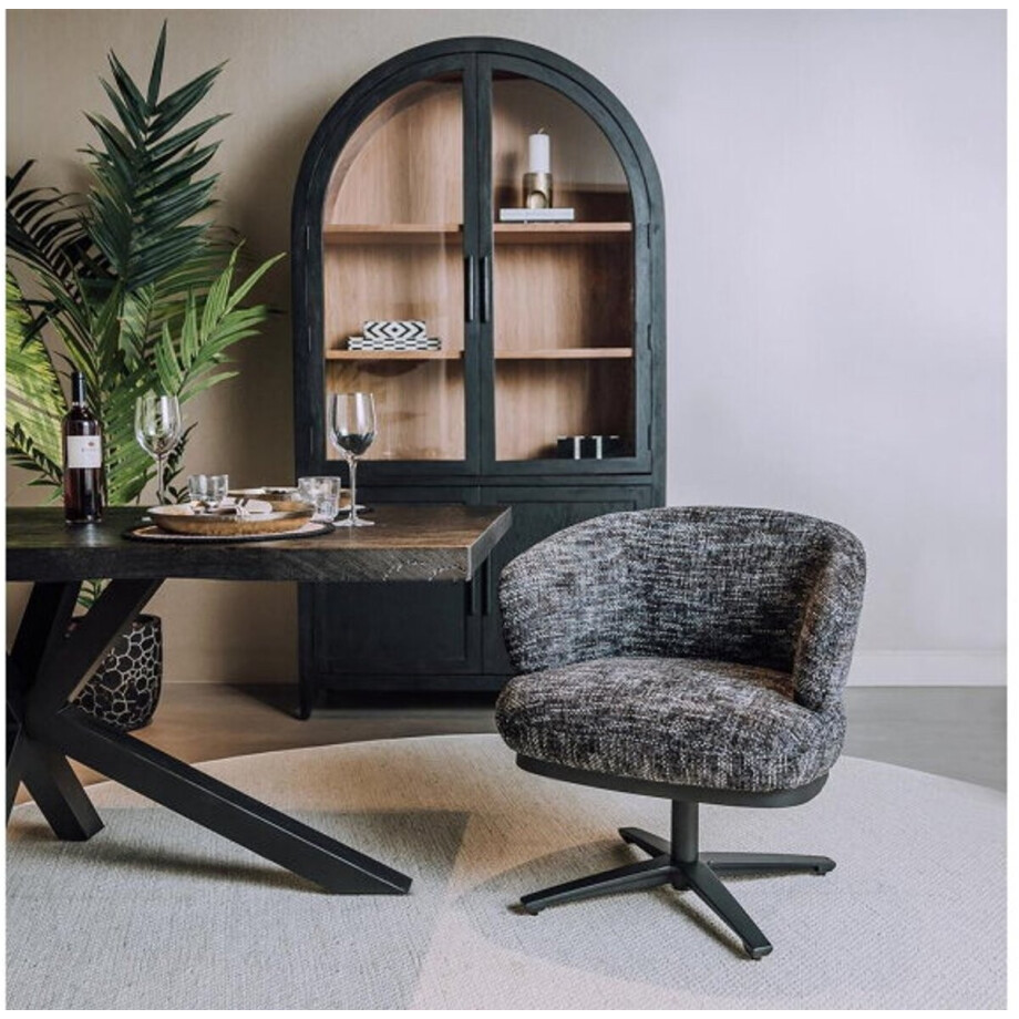 Eetkamerstoel Perca draaibaar Chenille - TED 17 blue-grey Eetkamerstoel Perca draaibaar Chenille - TED 17 blue-grey afbeelding 1