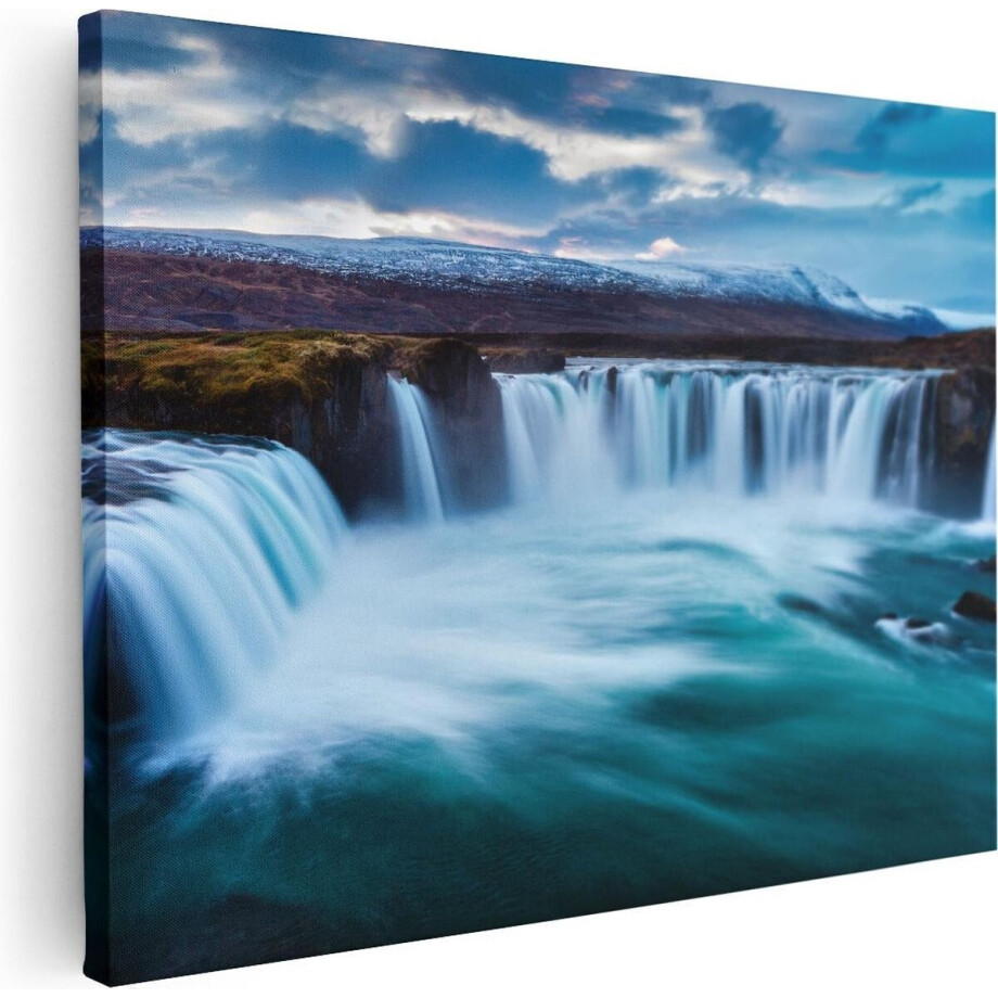 Artaza Canvas Schilderij Watervallen In Het Blauw Groene Water - 40x30 - Klein - Foto Op Canvas - Canvas Print afbeelding 1