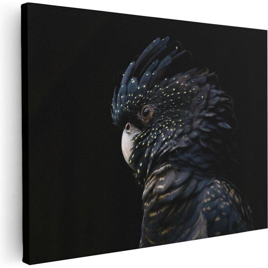 Artaza Canvas Schilderij Zwarte Kaketoe - 40x30 - Klein - Foto Op Canvas - Canvas Print afbeelding 1