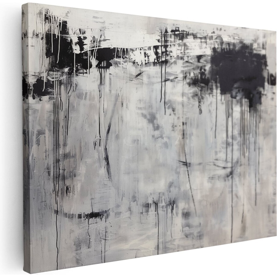 Artaza Canvas Schilderij Abstract Kunstwerk met Zwart Witte Splatters - 40x30 cm - Klein - Wanddecoratie Woonkamer - Schilderijen - Muurdecoratie Artaza Canvas Schilderij Abstract Kunstwerk met Zwart Witte Splatters - 40x30 cm - Klein - Wanddecoratie Woonkamer - Schilderijen - Muurdecoratie afbeelding 1