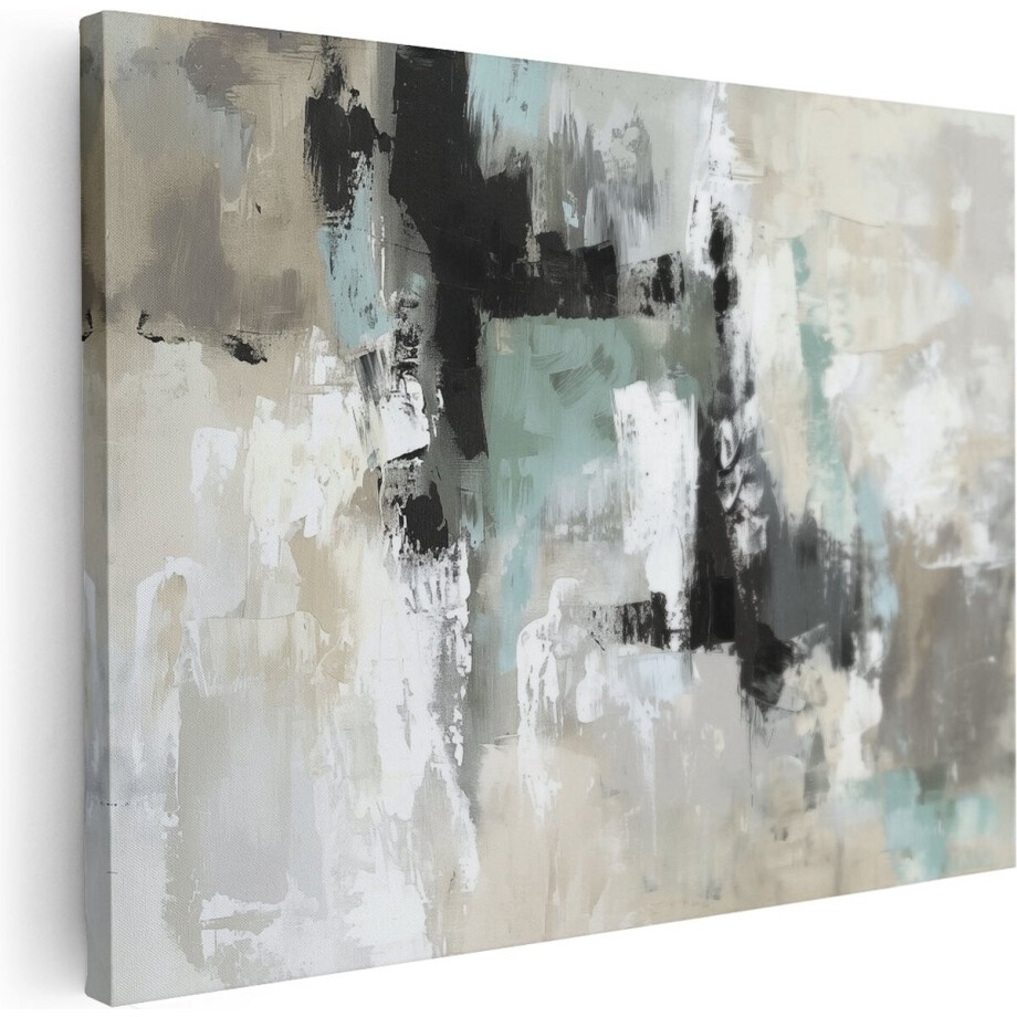 Artaza Canvas Schilderij Abstract Kunstwerk met Zwarte, Witte en Grijze Kleuren - 40x30 - Klein - Foto Op Canvas - Canvas Print Artaza Canvas Schilderij Abstract Kunstwerk met Zwarte, Witte en Grijze Kleuren - 40x30 - Klein - Foto Op Canvas - Canvas Print afbeelding 1