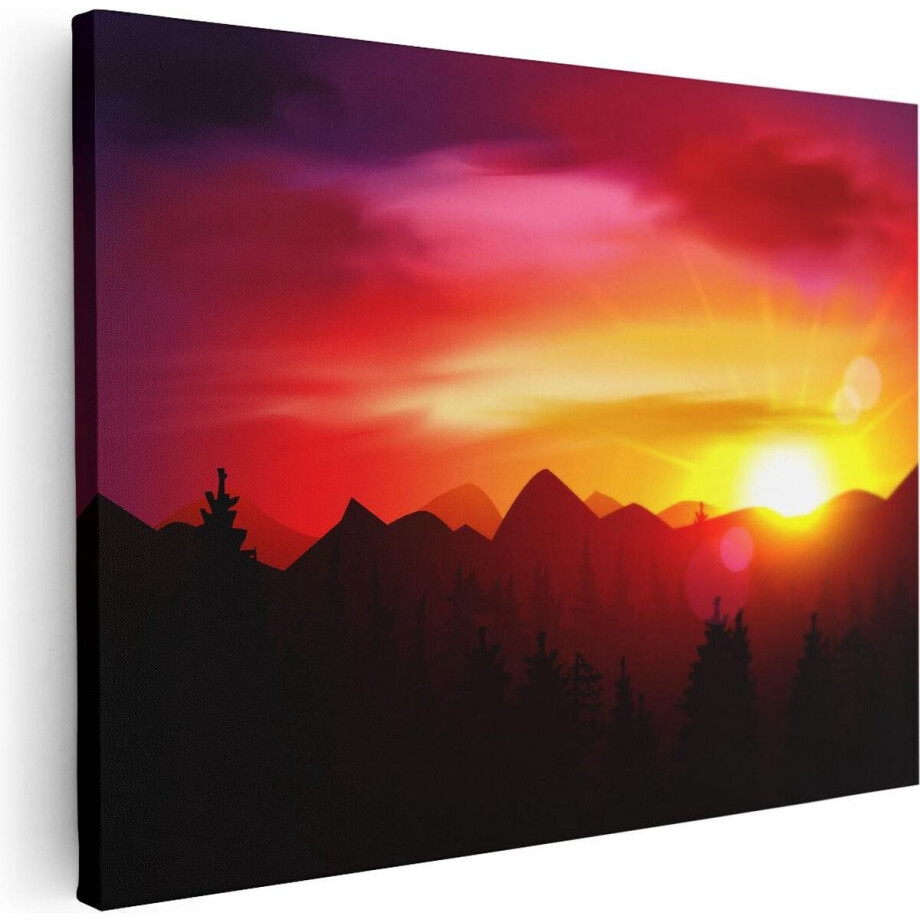 Artaza Canvas Schilderij Zonsondergang In De Bergen - Abstract - 40x30 - Klein - Foto Op Canvas - Canvas Print Artaza Canvas Schilderij Zonsondergang In De Bergen - Abstract - 40x30 - Klein - Foto Op Canvas - Canvas Print afbeelding 1