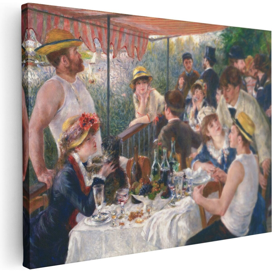 Artaza Canvas Schilderij Lunch van de Roeiers - Pierre-Auguste Renoir - 40x30 cm - Klein - Wanddecoratie Woonkamer - Schilderijen - Muurdecoratie afbeelding 1