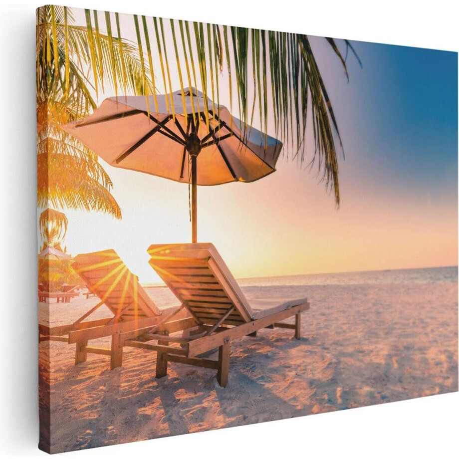 Artaza Canvas Schilderij Tropisch Strand Tijdens Zonsondergang - 80x60 - Foto Op Canvas - Canvas Print Artaza Canvas Schilderij Tropisch Strand Tijdens Zonsondergang - 80x60 - Foto Op Canvas - Canvas Print afbeelding 1