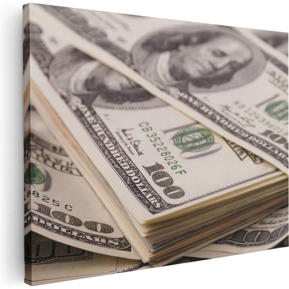 Artaza Canvas Schilderij Dollar Geld Briefjes - 40x30 - Klein - Foto Op Canvas - Canvas Print afbeelding 1