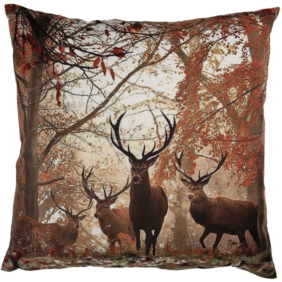 Clayre & Eef Kussenhoes Overig 45x45 cm Bruin Polyester Hert Herfst decoratie Clayre & Eef Kussenhoes Overig 45x45 cm Bruin Polyester Hert Herfst decoratie afbeelding 1