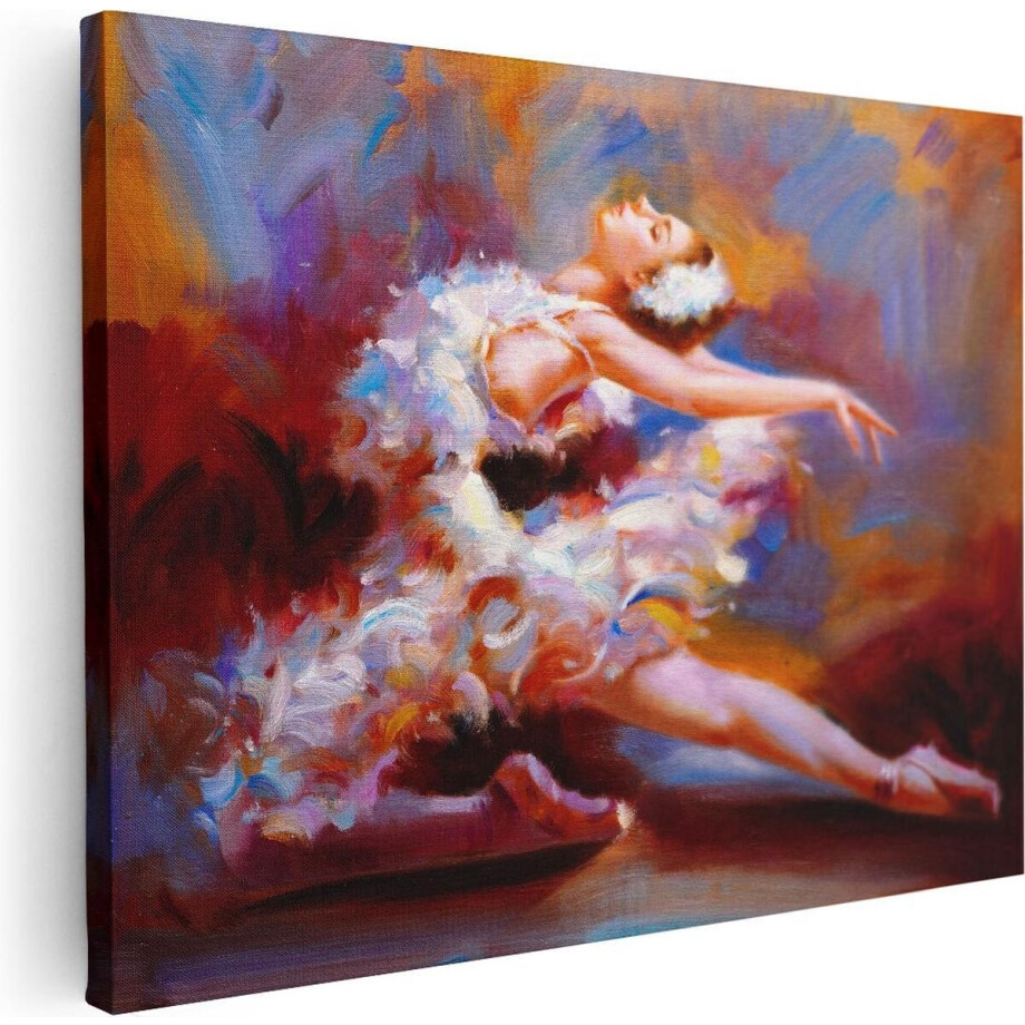 Artaza Canvas Schilderij Ballerina van Olieverf - Ballet - 40x30 - Klein - Foto Op Canvas - Canvas Print afbeelding 1