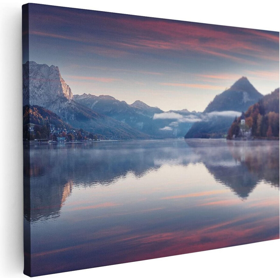 Artaza Canvas Schilderij Meer In De Bergen - 80x60 - Foto Op Canvas - Canvas Print afbeelding 1