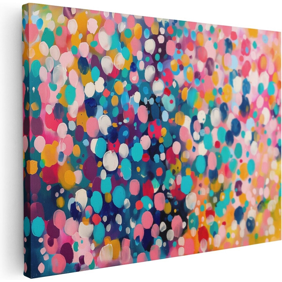 Artaza Canvas Schilderij Abstract - 120x90 cm - Groot - Wanddecoratie Kleurrijk - Muurdecoratie Woonkamer - Schilderijen Op Canvas afbeelding 1