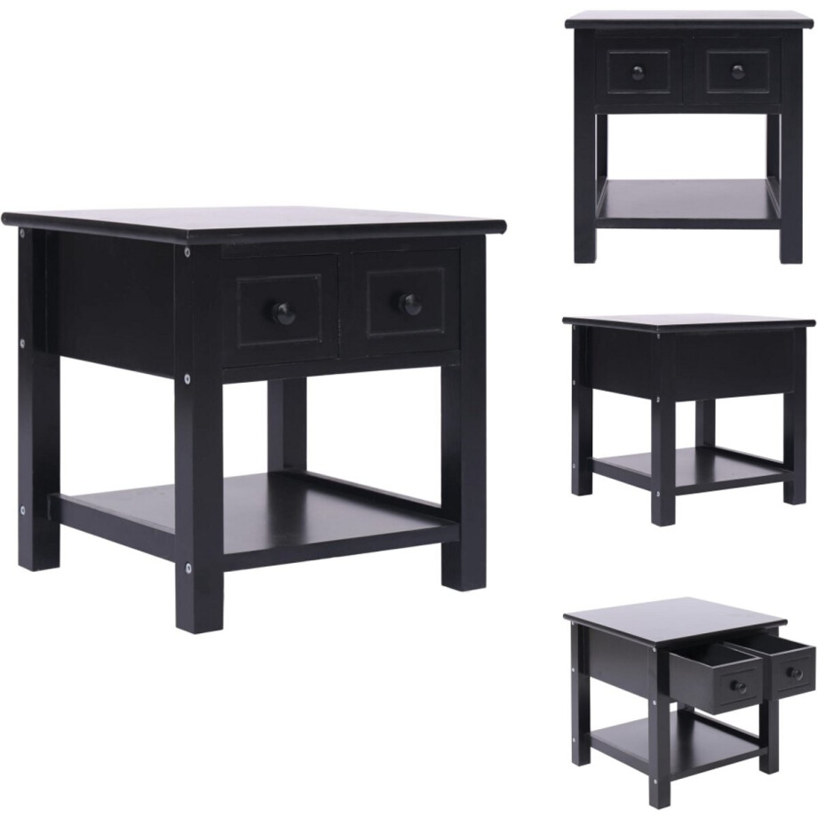 vidaXL Bijzettafel - Bijzettafels - Koffietafel - Koffietafels - Bijzettafel 40x40x40 cm paulowniahout zwart afbeelding 1