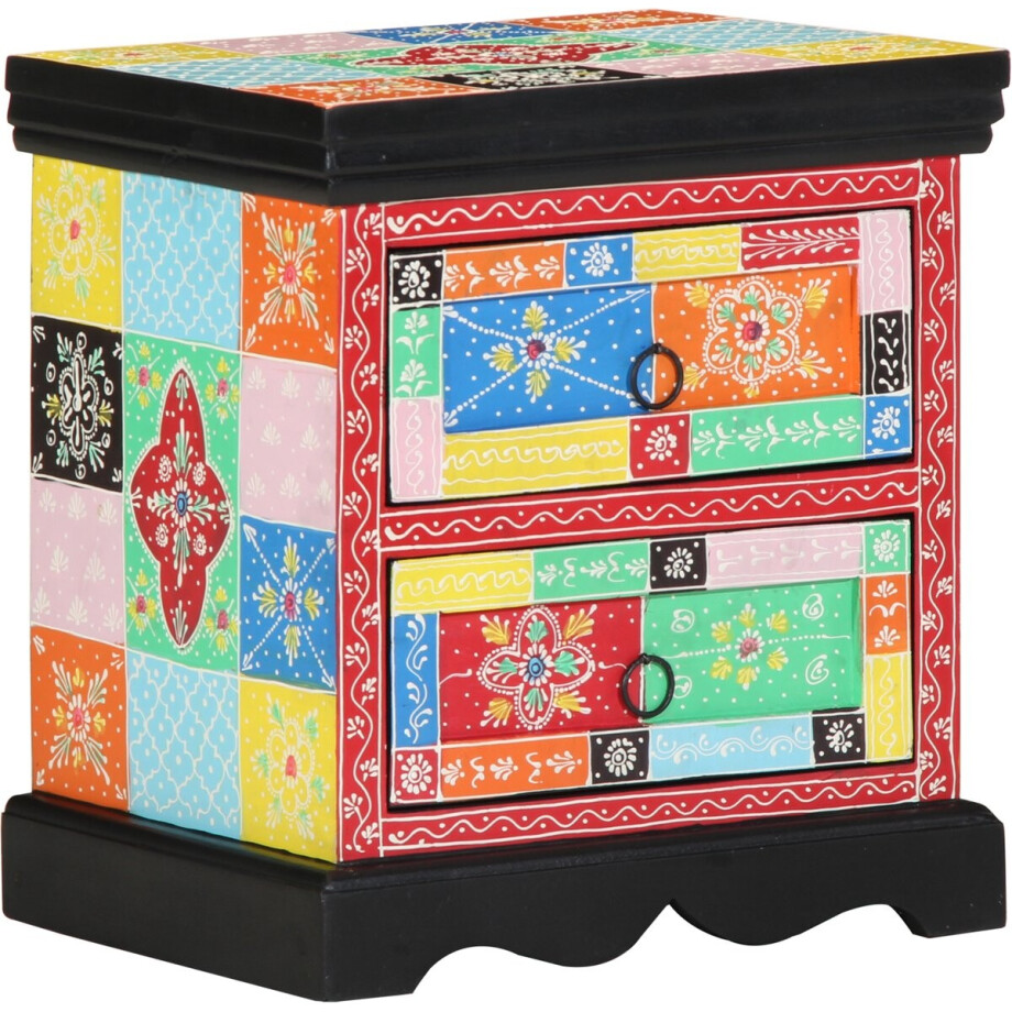 vidaXL - Nachtkastje - 2 - st - Multikleur - 40 - x - 35 - x - 45 - cm - Massief - Mango - Hout vidaXL - Nachtkastje - 2 - st - Multikleur - 40 - x - 35 - x - 45 - cm - Massief - Mango - Hout afbeelding 1