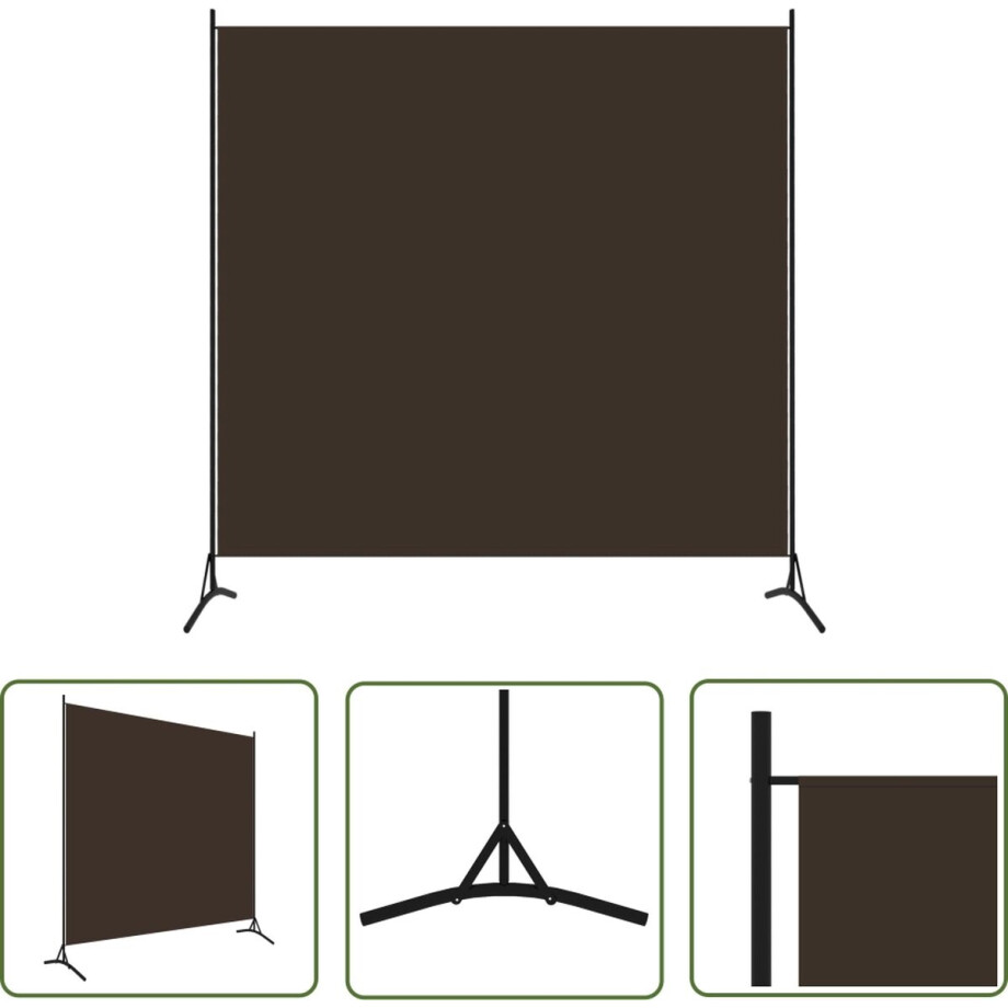 vidaXL Privacy Screen - Kamerscherm - Kamerscherm met 1 paneel 175x180 cm bruin - Wandafscheider - Meubilair - Woonaccessoires vidaXL Privacy Screen - Kamerscherm - Kamerscherm met 1 paneel 175x180 cm bruin - Wandafscheider - Meubilair - Woonaccessoires afbeelding 1