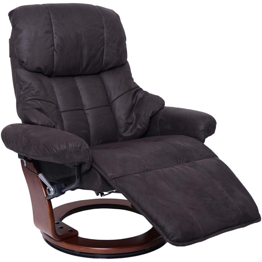MCA Calgary 2 fauteuil, TV fauteuil, stof/textiel 150kg belastbaar ~ bruin-zwart, walnoot look afbeelding 1