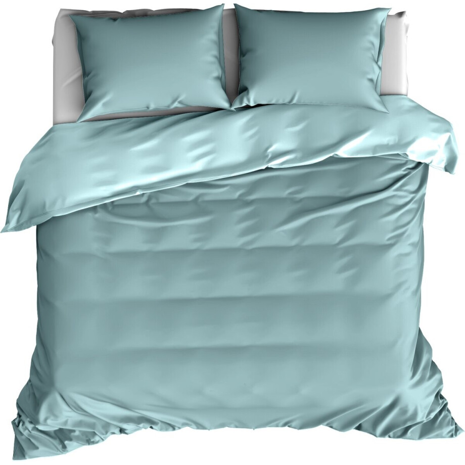 De Witte Lietaer Dekbedovertrek Katoen Satijn Olivia - Tweepersoons - 200 x 200/220 cm - Groen afbeelding 1