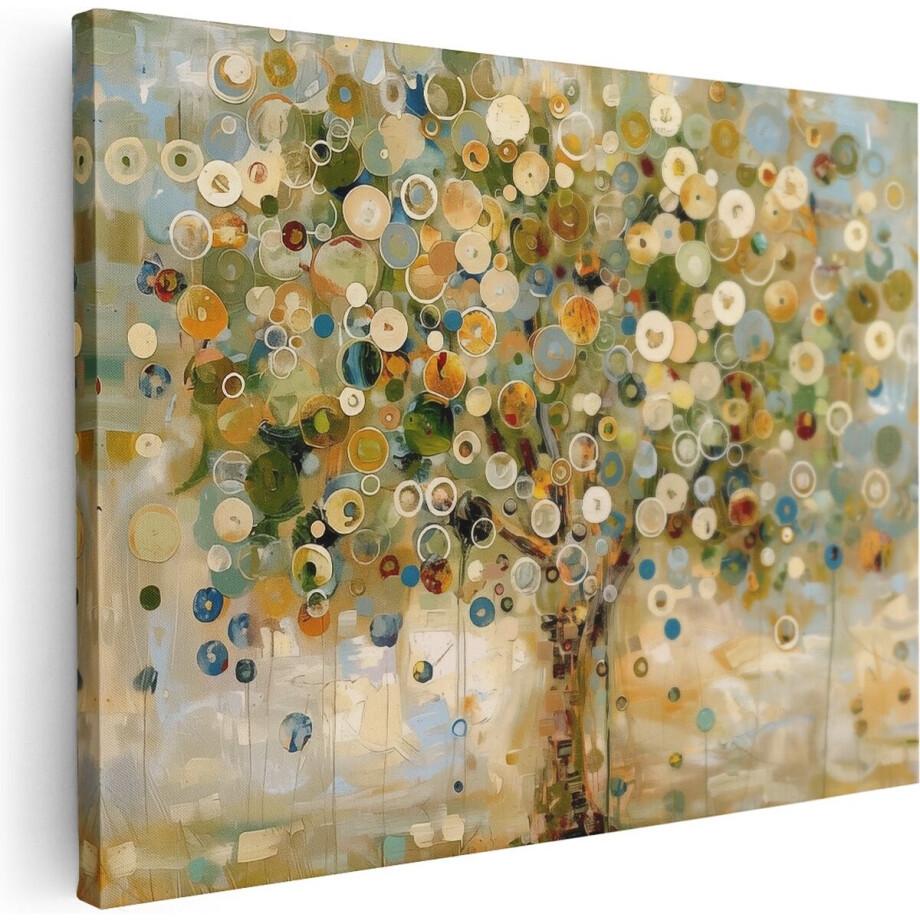 Artaza Canvas Schilderij Boom Abstract - 120x90 cm - Groot - Wanddecoratie Woonkamer - Muurdecoratie Kunst - Schilderijen Op Canvas afbeelding 1