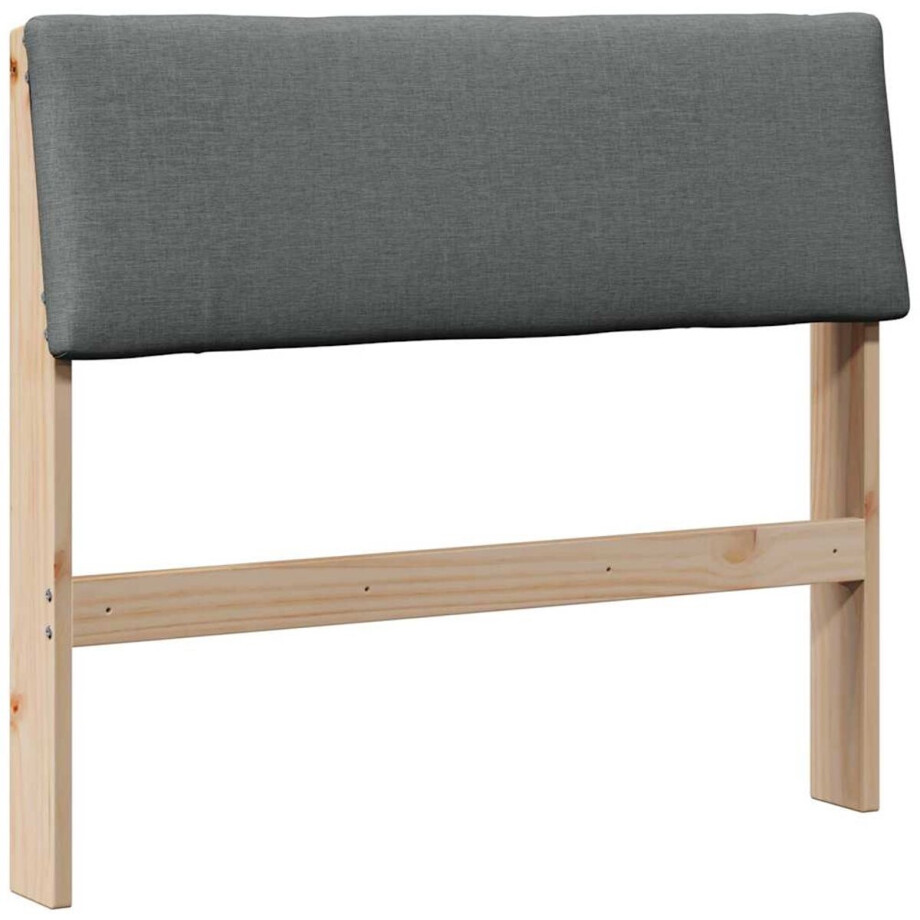 vidaXL - Gestoffeerd - hoofdbord - Donkergrijs - 90 - cm - Massief - grenenhout afbeelding 1