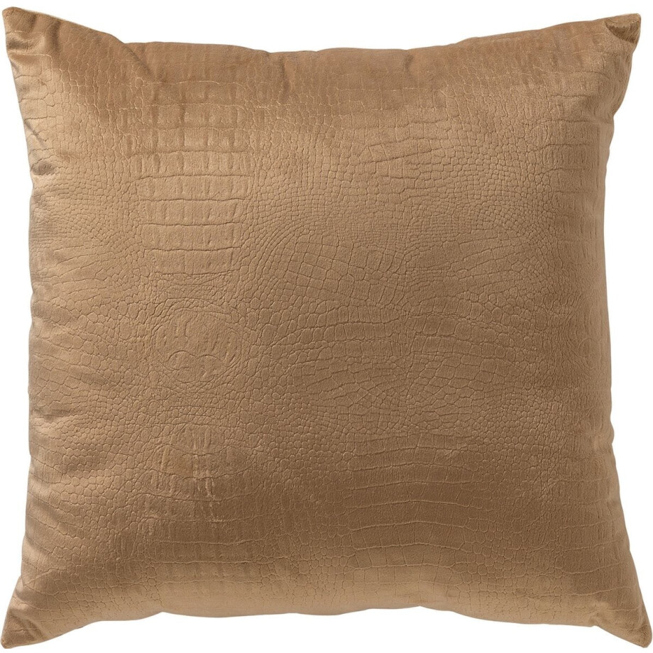 Dutch Decor CROCO - kussenhoes 40x40 cm - subtiele krokoprint - Tobacco Brown - bruin - met rits - zonder binnenkussen afbeelding 1
