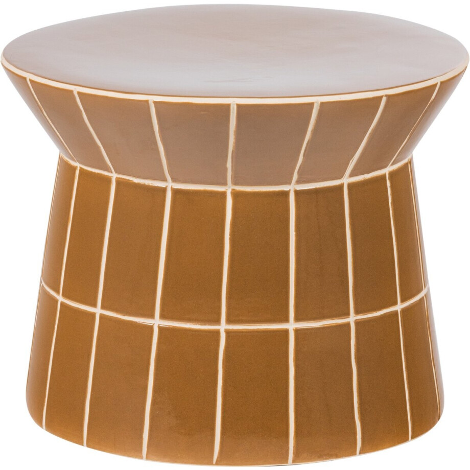 WOOOD Plu Decoratieve Bijzettafel - Keramiek - Honinggeel - 30x38x38 afbeelding 1