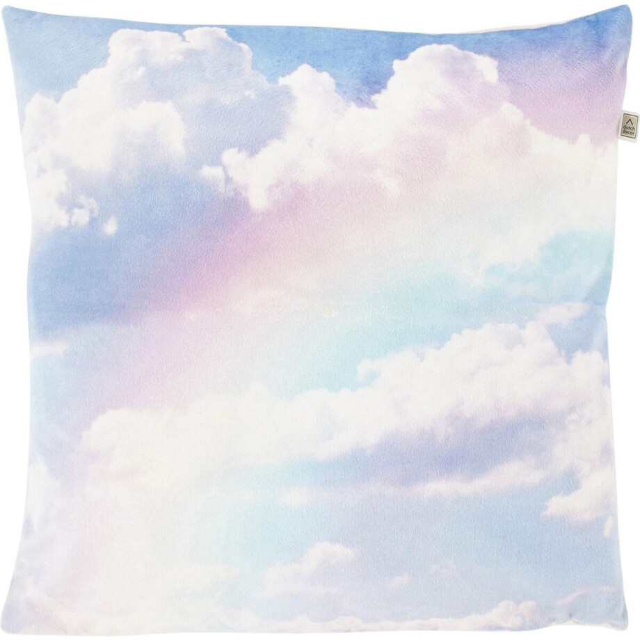 Dutch Decor RAINBOW - Sierkussen velvet - Regenboog 45x45 cm - roze - Inclusief binnenkussen afbeelding 1