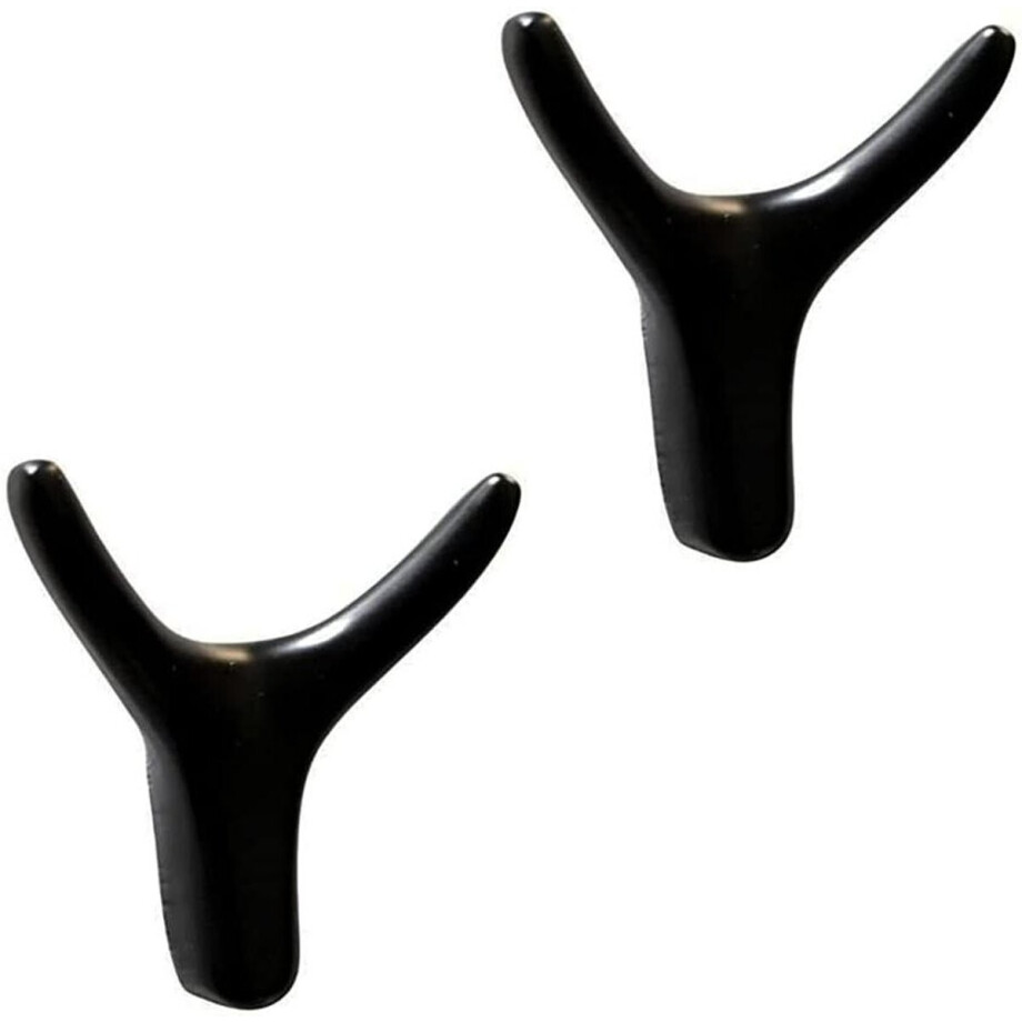 Thelau - - Haak Set voor Kleding - Vintage Metalen Wandhaken - Zwart - 2 Stuks afbeelding 