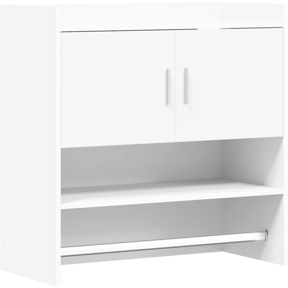 vidaXL - Wandplank - Muurmontage - Wit - 80 - x - 36 - x - 80 - cm - Bewerkt - hout afbeelding 1