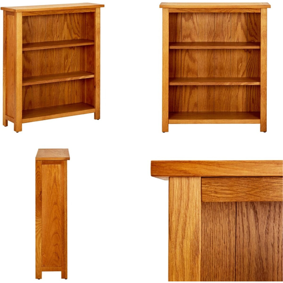 vidaXL Boekenkast met 3 schappen 70x22,5x82 cm massief eikenhout - Boekenkast - Boekenkasten - Boekenplank - Boekenplanken vidaXL Boekenkast met 3 schappen 70x22,5x82 cm massief eikenhout - Boekenkast - Boekenkasten - Boekenplank - Boekenplanken afbeelding 1