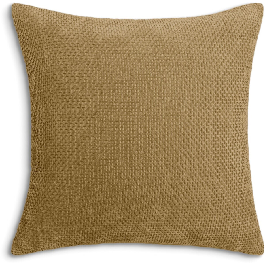 Heckettlane Sierkussen Velours Panama - Amber Gold - Sierkussens 48x48 cm - 100% Polyester Velours - Inclusief Binnenkussen afbeelding 1