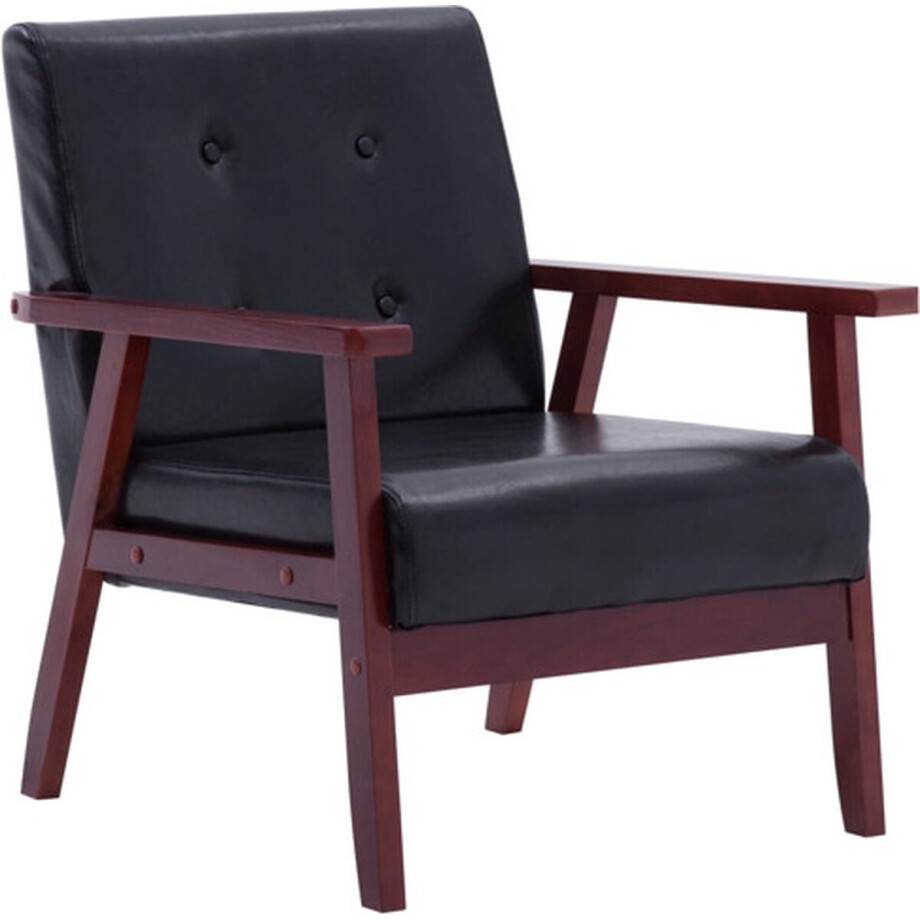 vidaXL - Fauteuil - kunstleer - zwart afbeelding 1