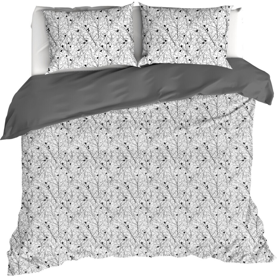De Witte Lietaer Dekbedovertrek Charlie, Black - 200 x 200/220 - Katoen Percal De Witte Lietaer Dekbedovertrek Charlie, Black - 200 x 200/220 - Katoen Percal afbeelding 1