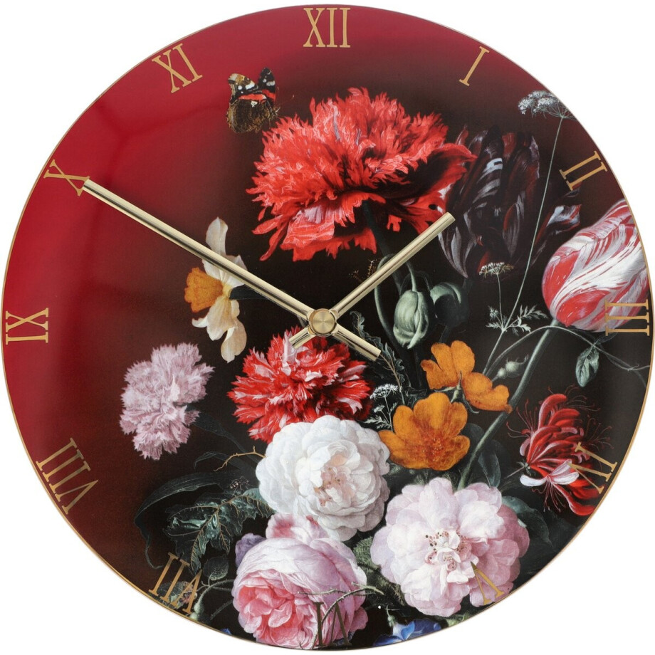 Goebel - Jan Davidsz de Heem | Wandklok Bloemen in vaas | Porselein - 31cm - met echt goud Goebel - Jan Davidsz de Heem | Wandklok Bloemen in vaas | Porselein - 31cm - met echt goud afbeelding 1