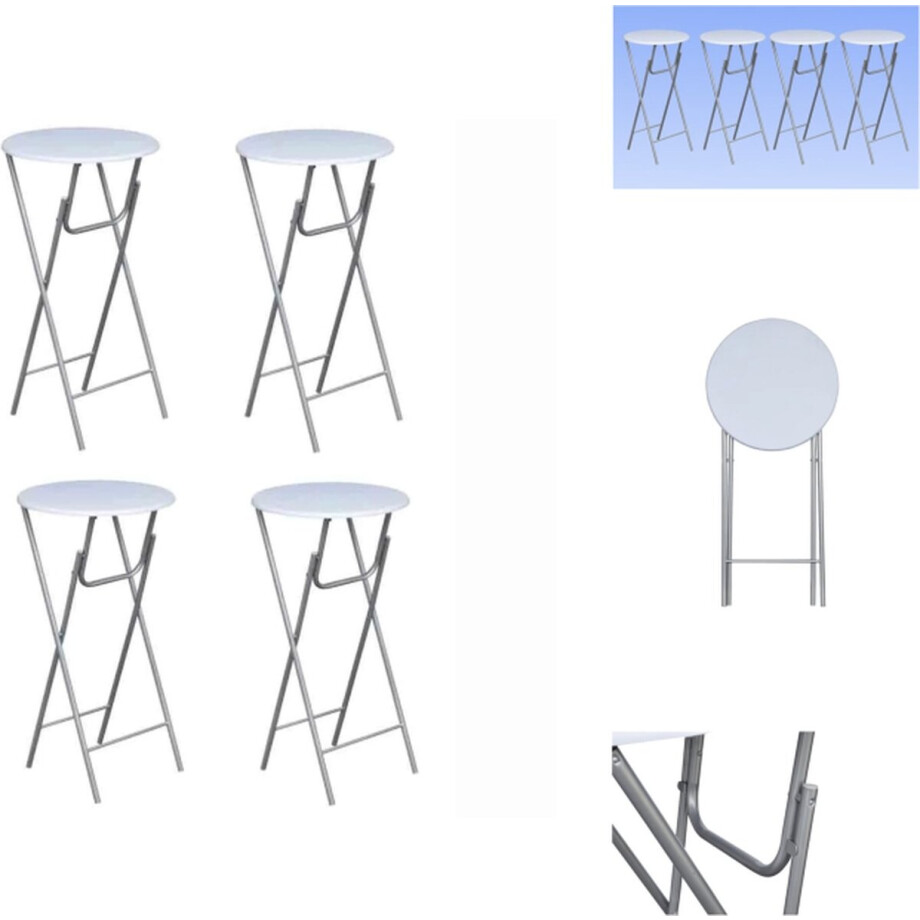 vidaXL Bartafel - Bartafels - Bistrotafel - Bistrotafels - Statafels met MDF tafelblad wit 4 st vidaXL Bartafel - Bartafels - Bistrotafel - Bistrotafels - Statafels met MDF tafelblad wit 4 st afbeelding 1