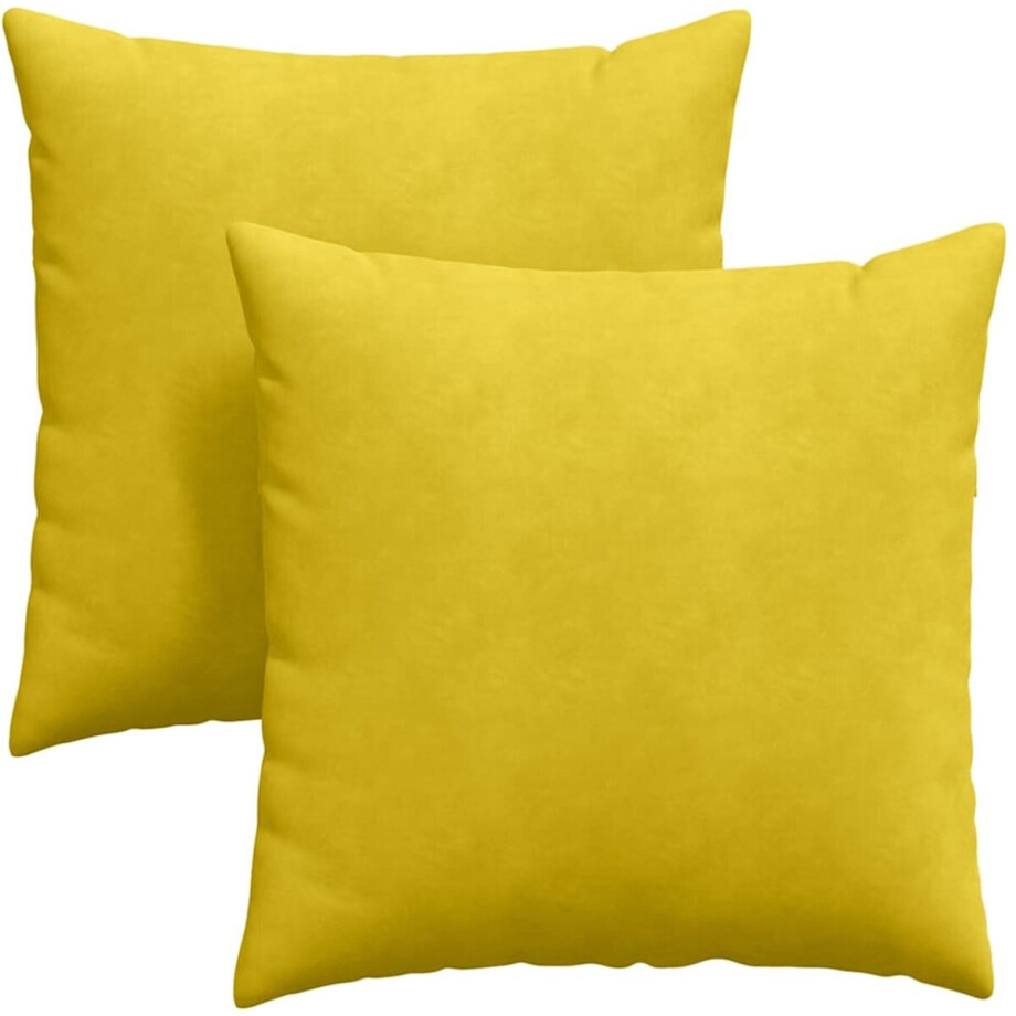 vidaXL - Zitkussens - 2 - pcs - Geel - 80 - x - 80 - cm - Corduroy - stof vidaXL - Zitkussens - 2 - pcs - Geel - 80 - x - 80 - cm - Corduroy - stof afbeelding 1