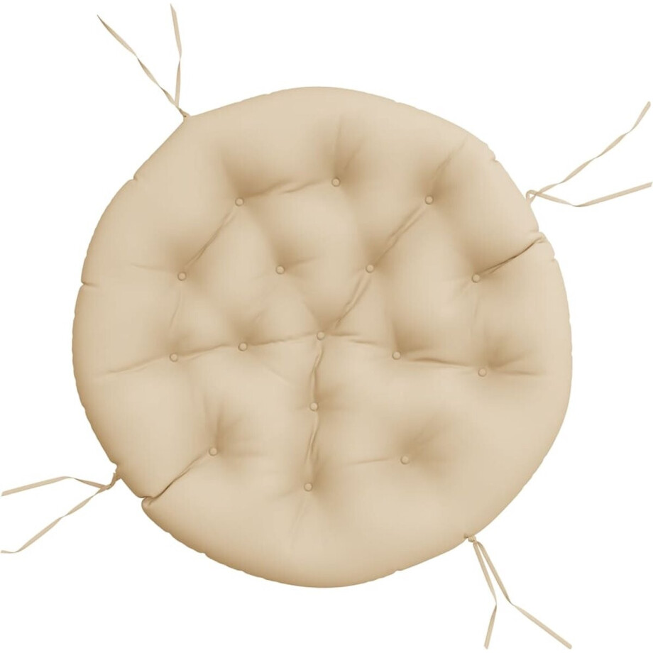 vidaXL - Zitkussen - rond - Ø - 100x11 - cm - oxford - stof - beige vidaXL - Zitkussen - rond - Ø - 100x11 - cm - oxford - stof - beige afbeelding 1