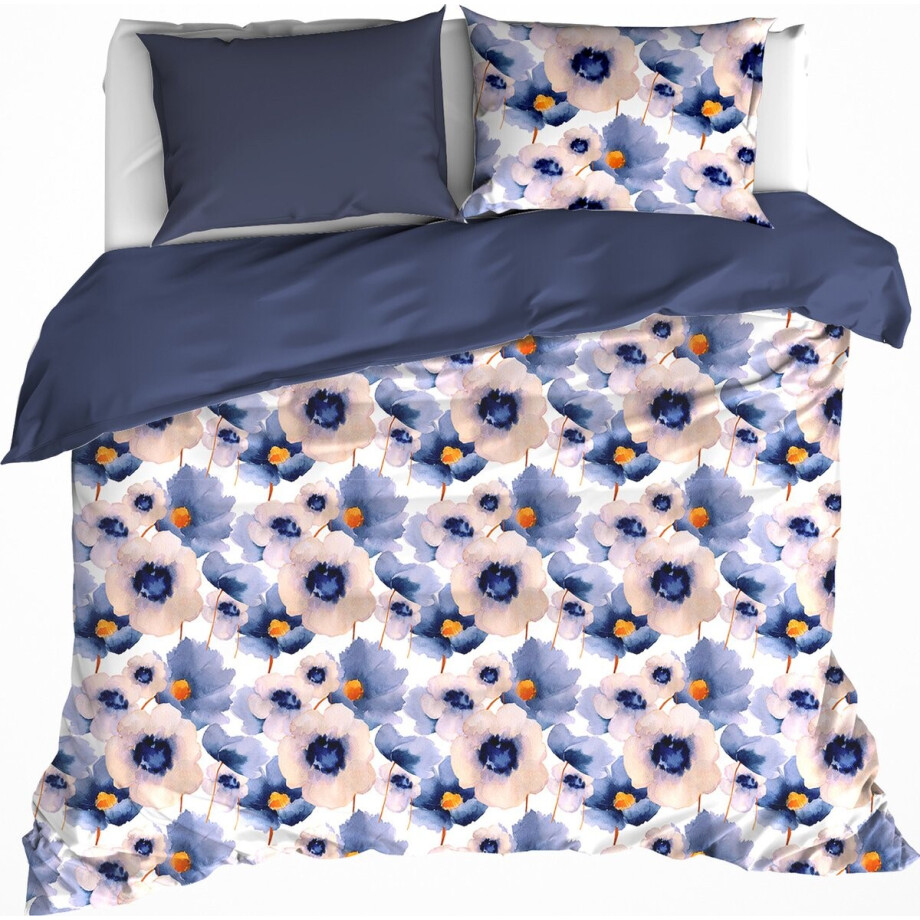 De Witte Lietaer Dekbedovertrek, Veronica Mood Indigo - 240 x 220 cm + 2x 60x70 cm - Katoen flanel afbeelding 1