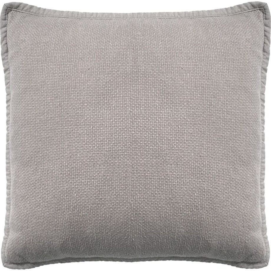 Dutch Decor BOWIE - kussenhoes 45x45 cm - gewassen katoen - Driftwood - taupe - met rits - zonder binnenkussen afbeelding 1