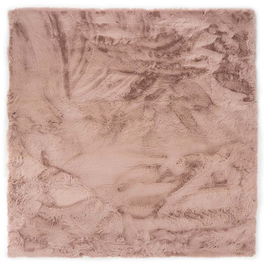 Vierkant hoogpolig vloerkleed - Comfy plus - roze 200x200 cm Vierkant hoogpolig vloerkleed - Comfy plus - roze 200x200 cm afbeelding 1