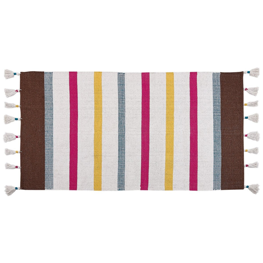 HISARLI - Vloerkleed - Multicolor - 80 x 150 cm - Katoen HISARLI - Vloerkleed - Multicolor - 80 x 150 cm - Katoen afbeelding 1